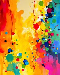 Explore a collection of art pieces featuring bold acrylic paintings radiating a warm golden glow, alongside captivating water