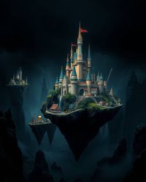 Discover breathtaking fine art photography featuring an unusual, original scene of a vibrant kingdom with floating islands an