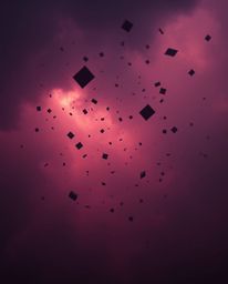Explore captivating visuals with soft cinematic haze blending rich burgundy and deep blue hues. Witness a surreal storm where