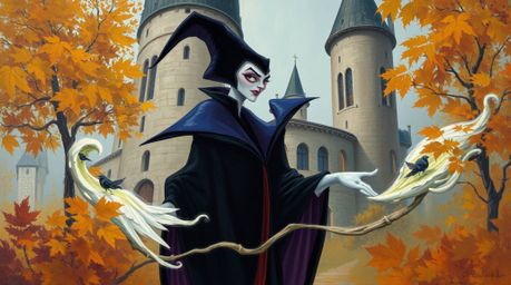 Experience the chilling allure of a classic Disney villain, with sharp features and pale skin, as they cast a powerful spell 