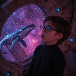 Witness the captivating high fashion photography of a young boy with delicate features, clad in a sleek black turtleneck and 