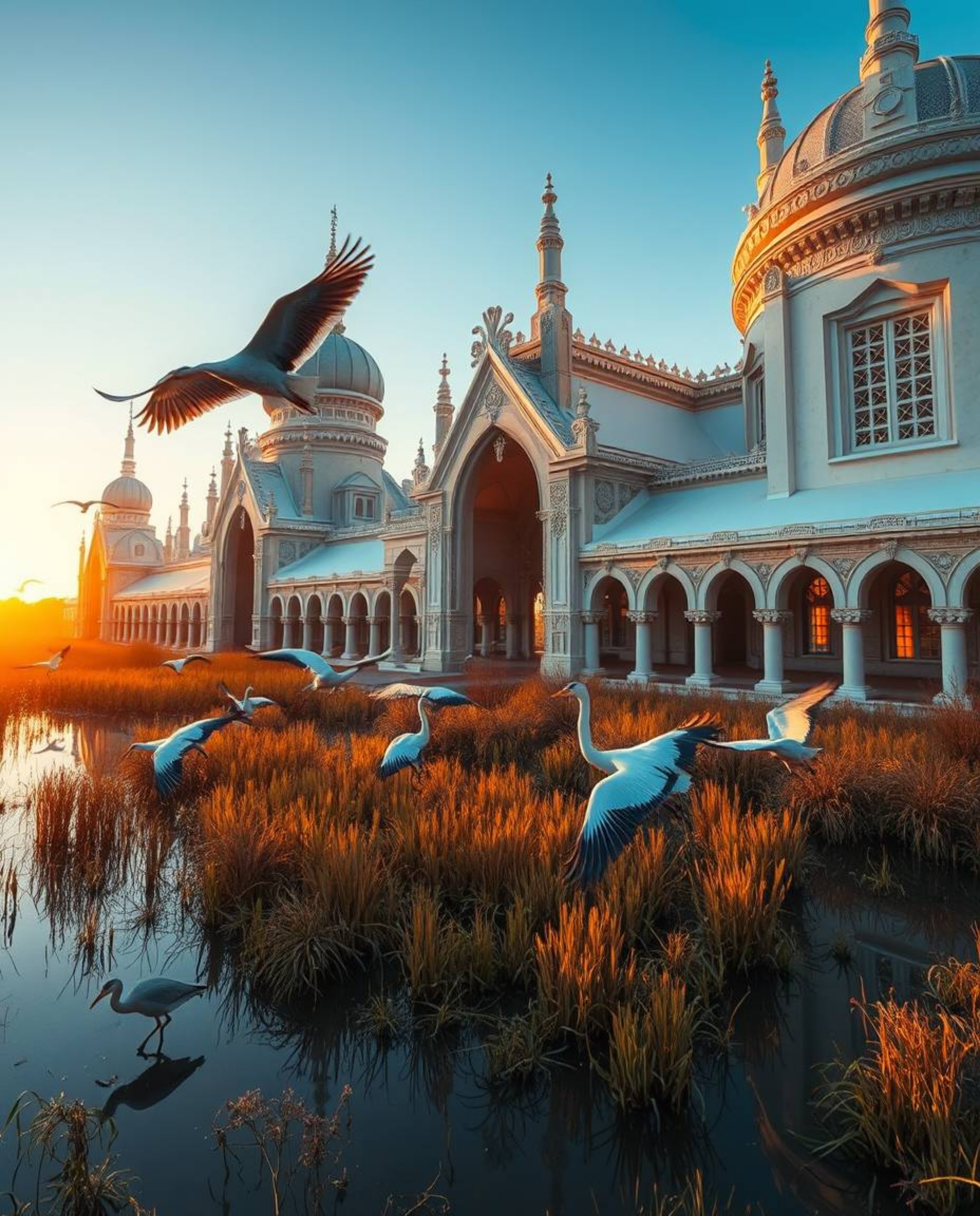 An ethereal and spiritual vibe permeates this image, which applies the principles of precise architectural color photography 