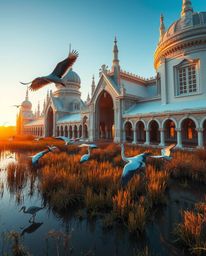 An ethereal and spiritual vibe permeates this image, which applies the principles of precise architectural color photography 