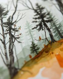 Experience a mesmerizing blend of nature and digital art. This extreme macro close-up showcases a delicate watercolor paintin