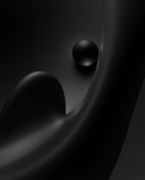 Experience a jet black ethereal vibe with captivating 3D shapes adorned with a smooth gradient texture in pure black. This fu