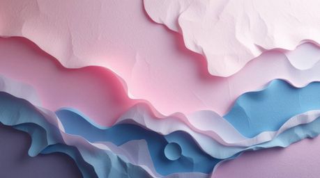 Immerse yourself in a soft and dreamy atmosphere created with layered papier-mâché. This image features a captivating gradien