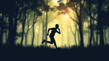 Experience a thrilling chase through a captivating looping forest backdrop, rendered in a modern flat design style.  The scen