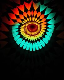 Explore a captivating black and white image featuring a geometric optical illusion pattern with a retro aesthetic. This artwo