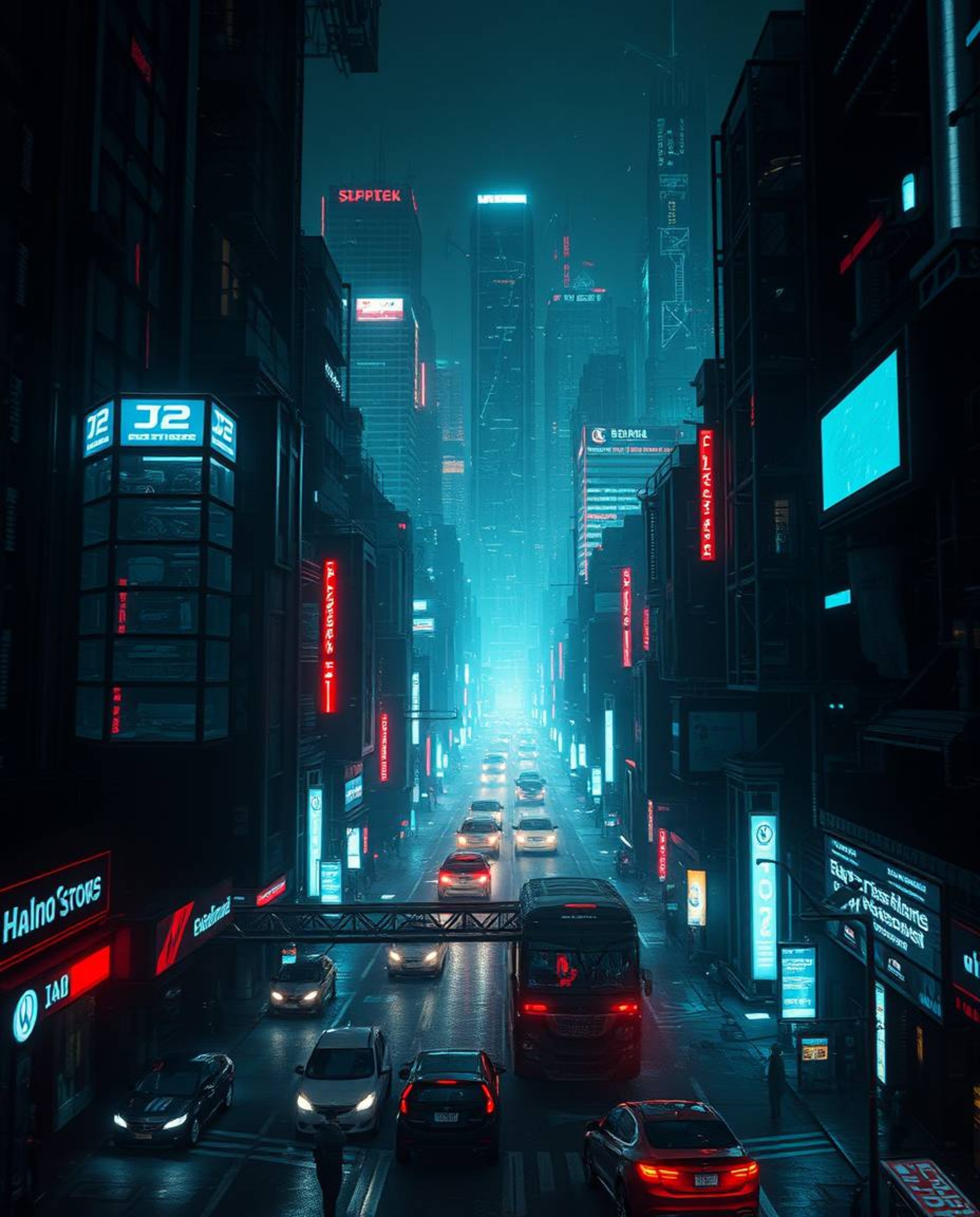 Experience a dramatic, film-like depiction of a futuristic city malfunctioning in glitch mode.  The scene is rendered in a st