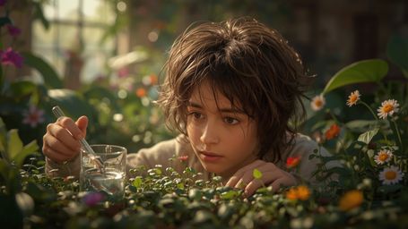 a stunning, vibrant, and highly detailed cinematic photograph of a brilliant and curious homeschooled genius, reminiscent of 