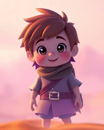 Embark on a captivating desert adventure with a charming and brave Disney-style hero.  Experience the vibrant purple ultravio