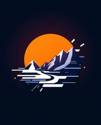 This dynamic logo features a captivating digital glitch landscape breaking apart into geometric shapes, creating a modern and