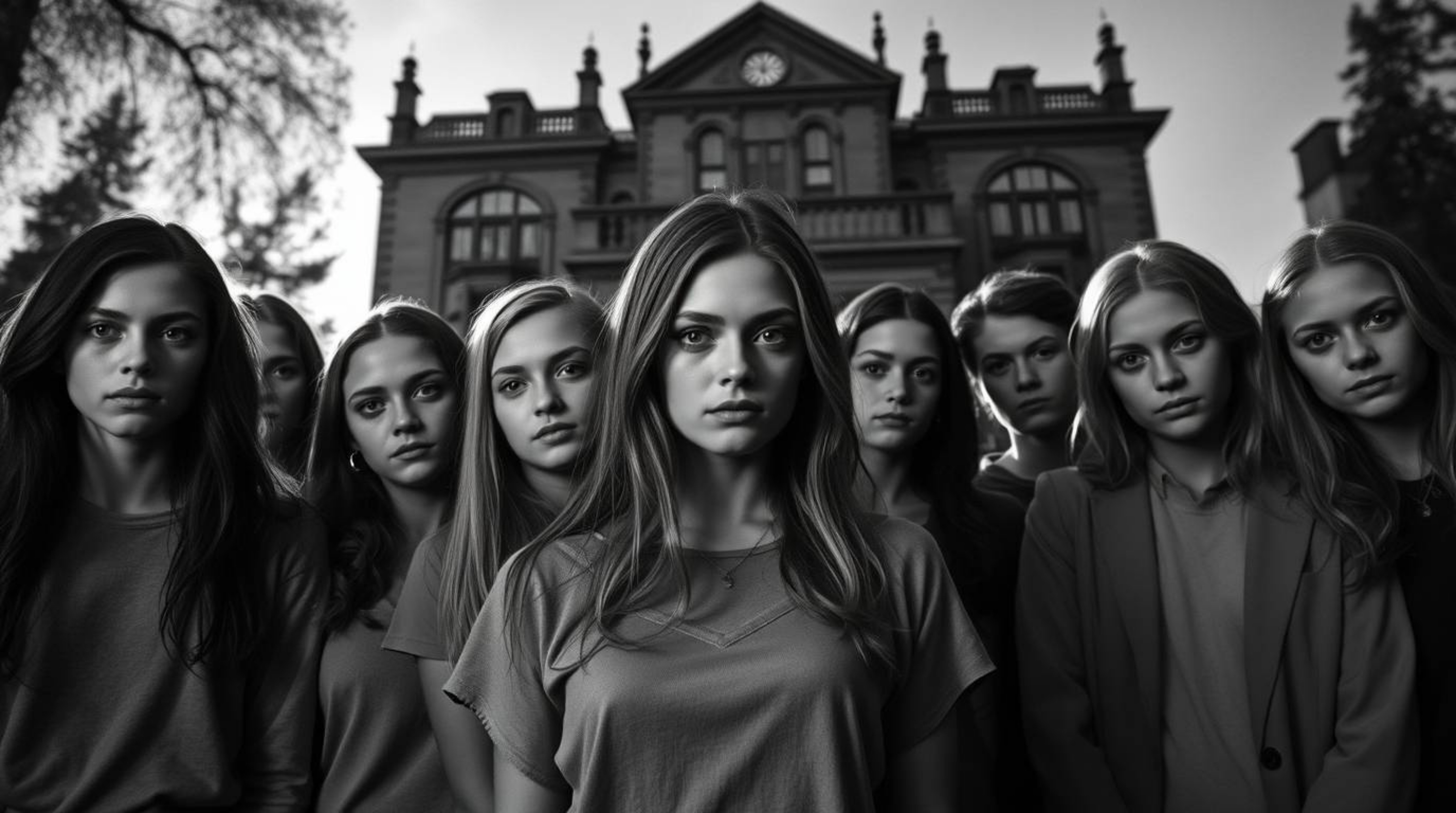 Experience the timeless elegance of a group of determined teens unraveling mysteries within a grand, haunted mansion.  Shot i