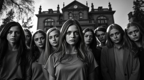 Experience the timeless elegance of a group of determined teens unraveling mysteries within a grand, haunted mansion.  Shot i