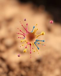 Explore mesmerizing abstract 3D art featuring colorful splash shapes floating in space. This surreal digital creation evokes 