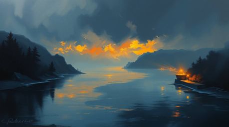 Experience the evocative power of a classic oil painting style, rendered with a strong moody aesthetic. This piece captures a