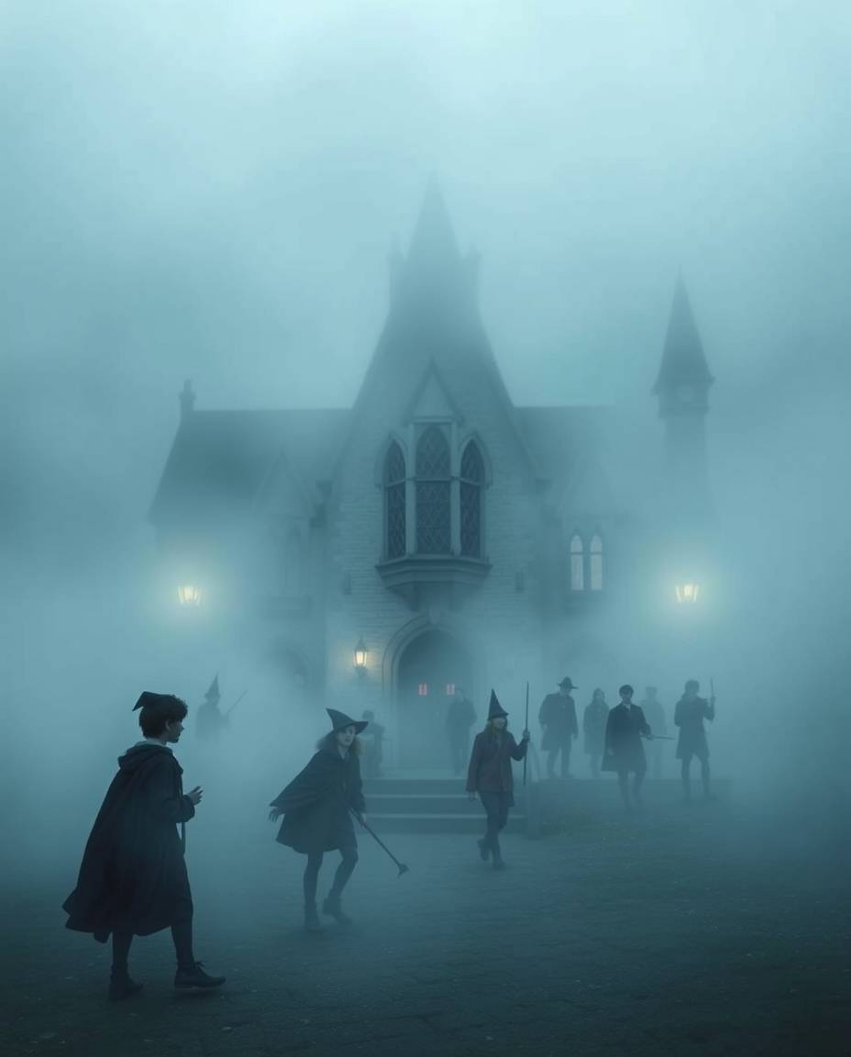 Discover a captivating world of young wizards attending a magical school shrouded in thick fog. Experience the moody atmosph