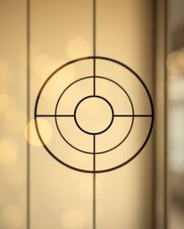 A captivating image showcasing a minimalist geometric pattern of circles and lines in the Bauhaus style.  The blurred bokeh b