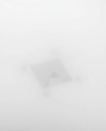 This striking black and white image features a thick fog dramatically obscuring a geometric optical illusion pattern in a cap