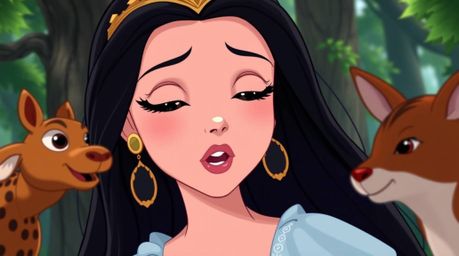 A commercially viable and professionally crafted high-resolution stock photo depicting a princess with striking porcelain ski