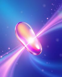 Experience a captivating visual journey with a smooth gradient transition featuring bright lens flare. Glassy fluid 3D shapes