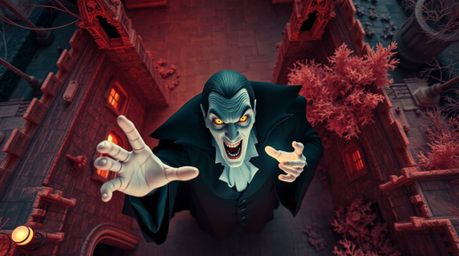 Experience a surreal and otherworldly perspective with this infrared bird's-eye view of a classic Disney villain casting a sp