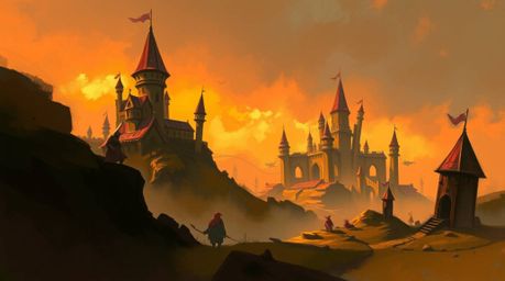 Immerse yourself in a breathtaking digital sketch depicting a fantasy kingdom teeming with quirky magical creatures. This pa