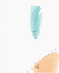 A hand-drawn sketch showcasing a soft modern design with a geometric pastel gradient wallpaper, rendered in warm terracotta a