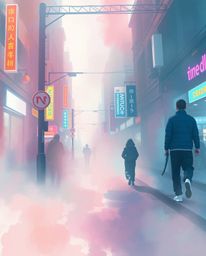 Explore the captivating fusion of ethereal spirituality and cyberpunk aesthetics in this collection. Delicate watercolor pain