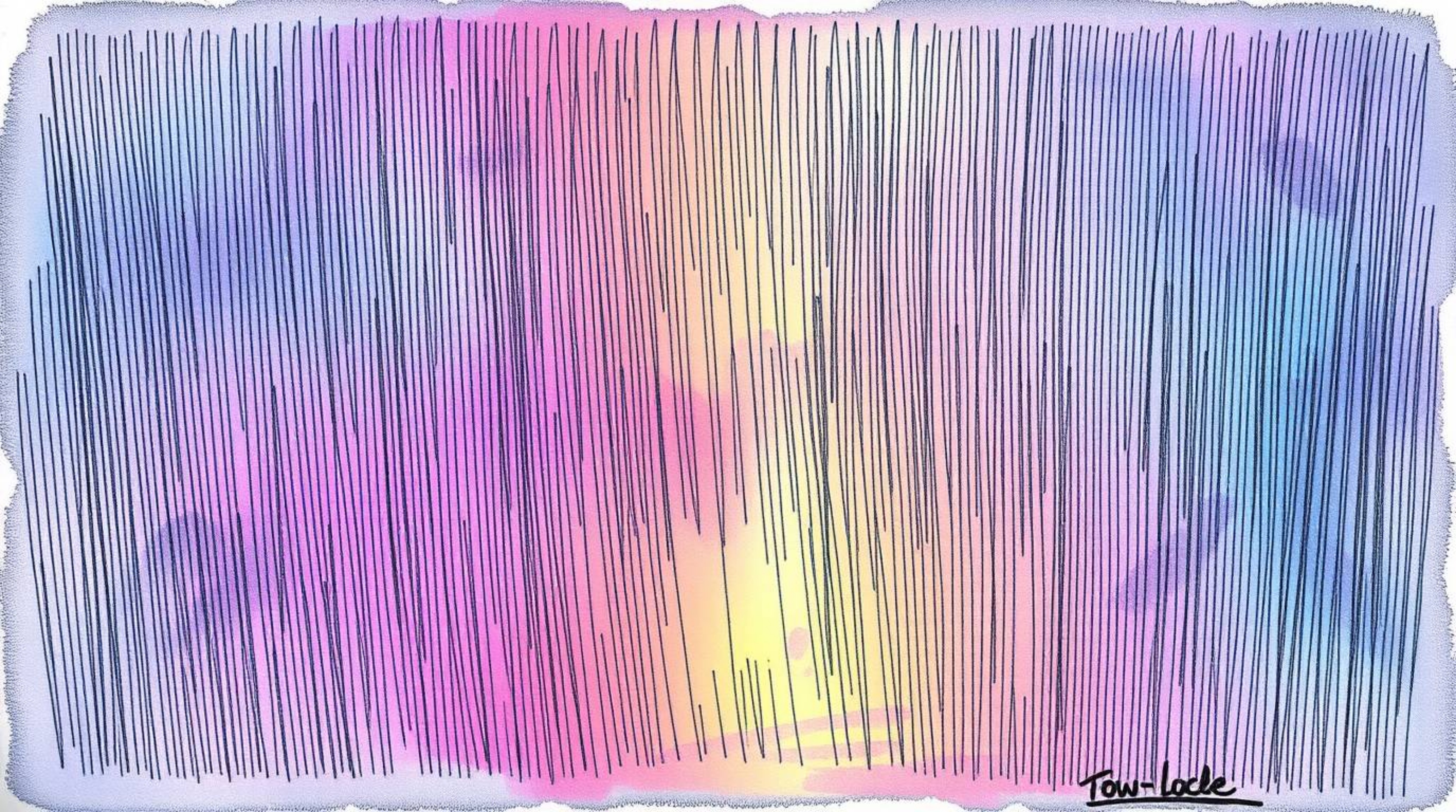 A captivating hand-drawn sketch showcases a moody, iridescent metallic surface with vibrant color shifts.  The sketchnote sty