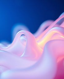 Explore the intricate details of futuristic 3D fluid shapes in extreme macro close-up. Glowing edges illuminate these abstrac