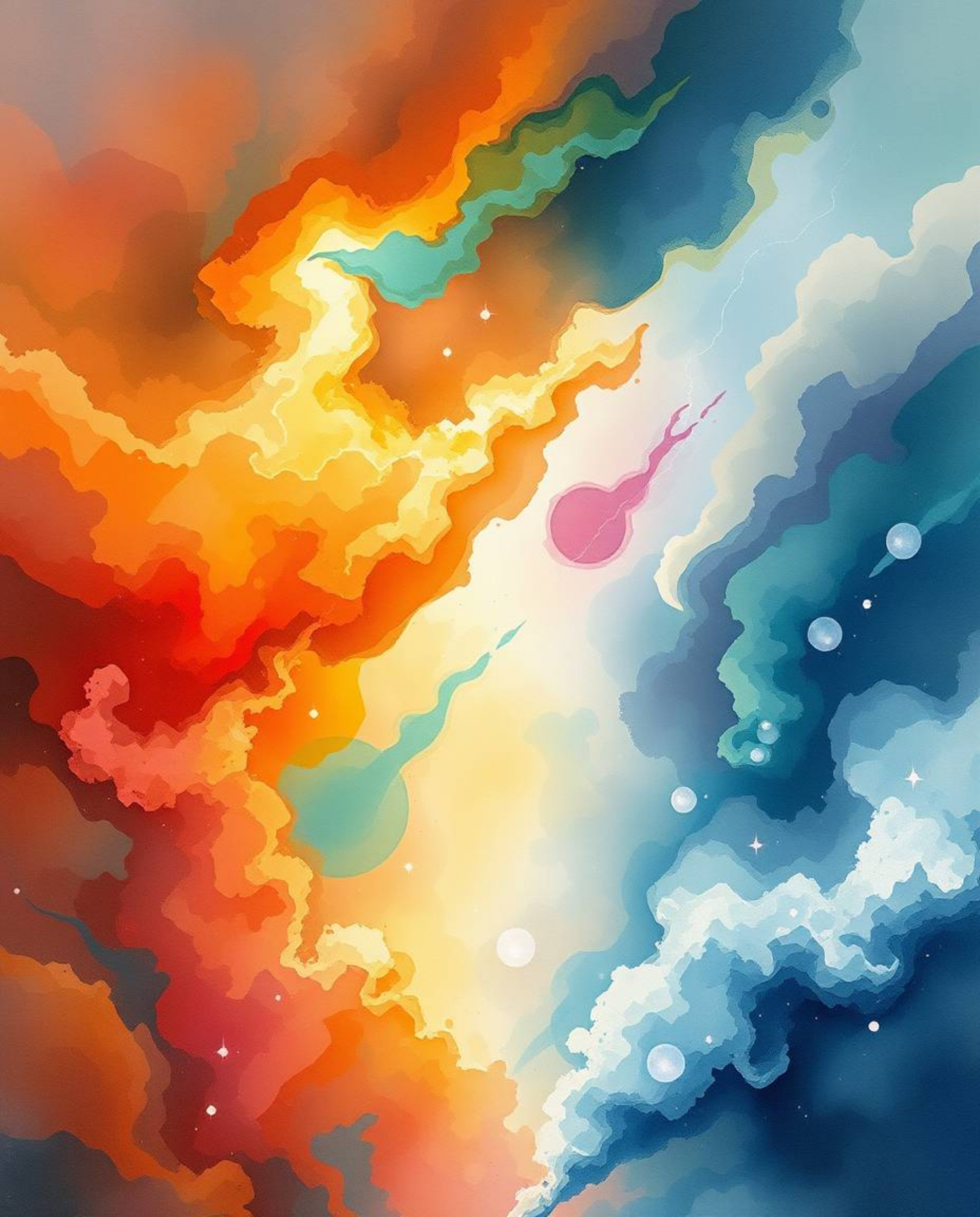 Explore a captivating piece of art that embodies an ethereal spiritual vibe heightened by intense dramatic weather. Colorful 