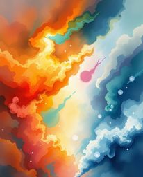 Explore a captivating piece of art that embodies an ethereal spiritual vibe heightened by intense dramatic weather. Colorful 