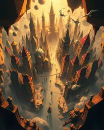 Discover a breathtaking surreal abstract city map, viewed from above.  This digital artwork features a captivating compositio
