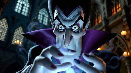 This high-resolution stock photo captures a classic Disney villain with meticulously detailed facial features and dark, expre