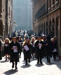 Explore the enchanting world of young wizards through candid street photography. This series captures spontaneous moments wit