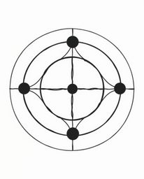 A captivating hand-drawn sketchnote showcases a minimalist geometric pattern in the style of Bauhaus.  Featuring circles and 