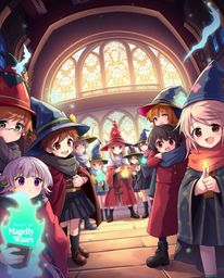 Immerse yourself in the enchanting world of Isekai anime with a magical school filled with adorable and cute young wizards. E