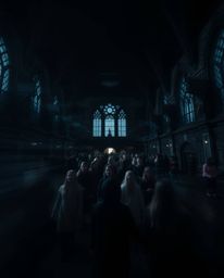 Explore the enchanting world of a magical school through the lens of intense, jet-black long-exposure photography. This capti