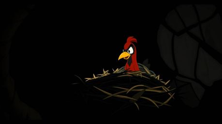 Witness two charming cartoon birds meticulously constructing their nest in a captivating classic animation style.  This visua