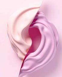 Explore mesmerizing abstract liquid forms rendered in 3D with a distinct split composition. This captivating artwork features