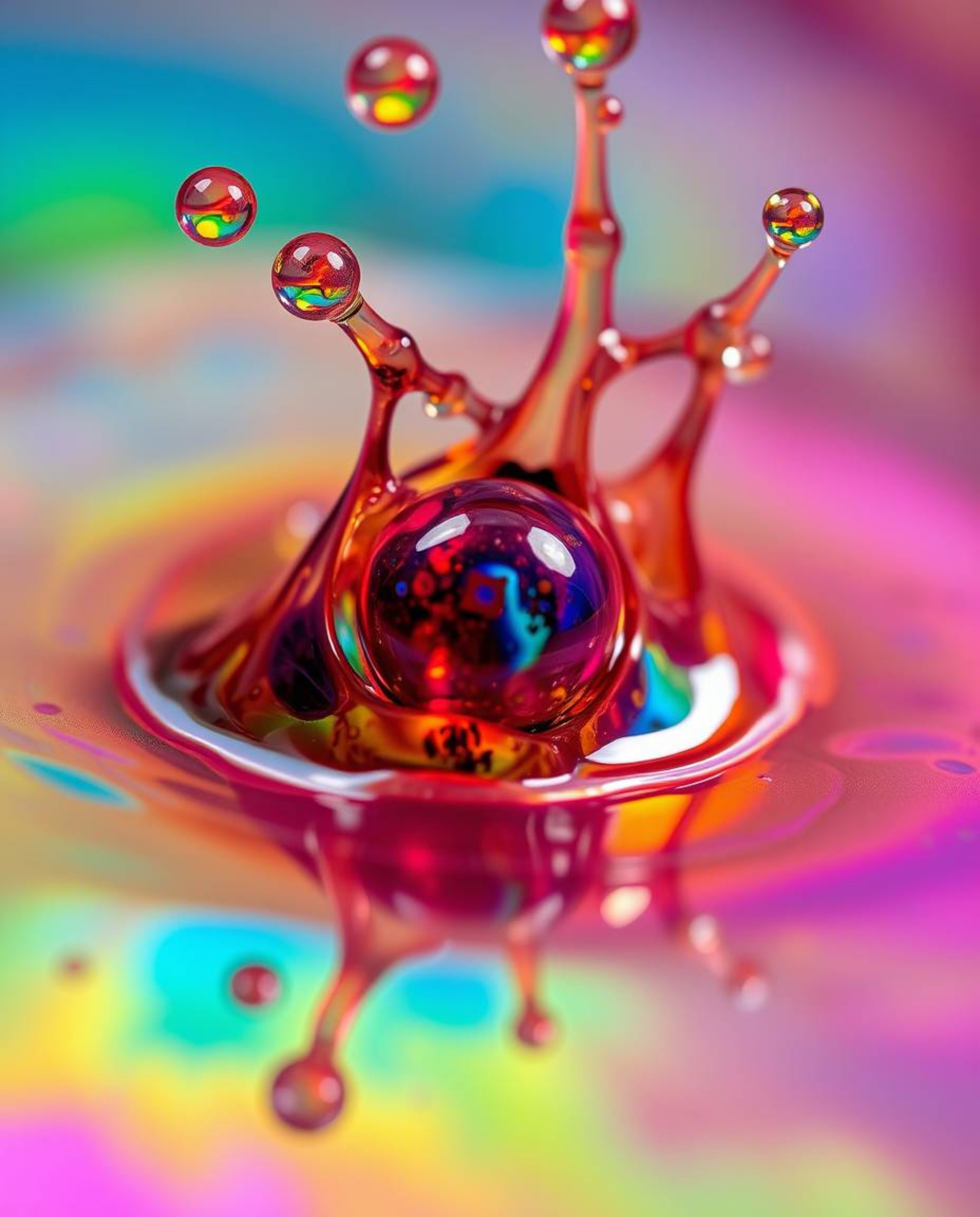 Explore the mesmerizing world of extreme macro photography with iridescent ink swirling in water. This collection showcases v