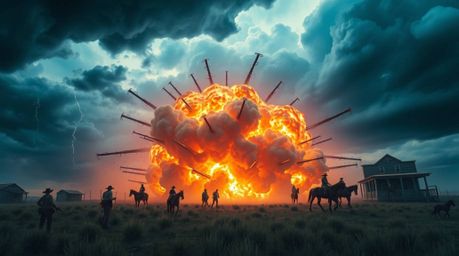 Experience the classic exploding TNT gag reimagined in the Wild West, brought to life with intense dramatic weather and a coo