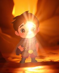 Discover a captivating image of a charming, brave Disney-style hero embarking on a thrilling desert adventure.  The scene is 