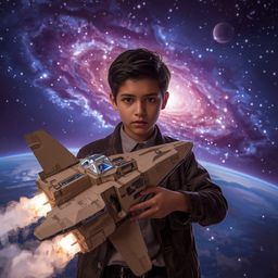 Witness a breathtaking portrayal of childhood wonder as a young boy with unique features embarks on an imaginative journey. T