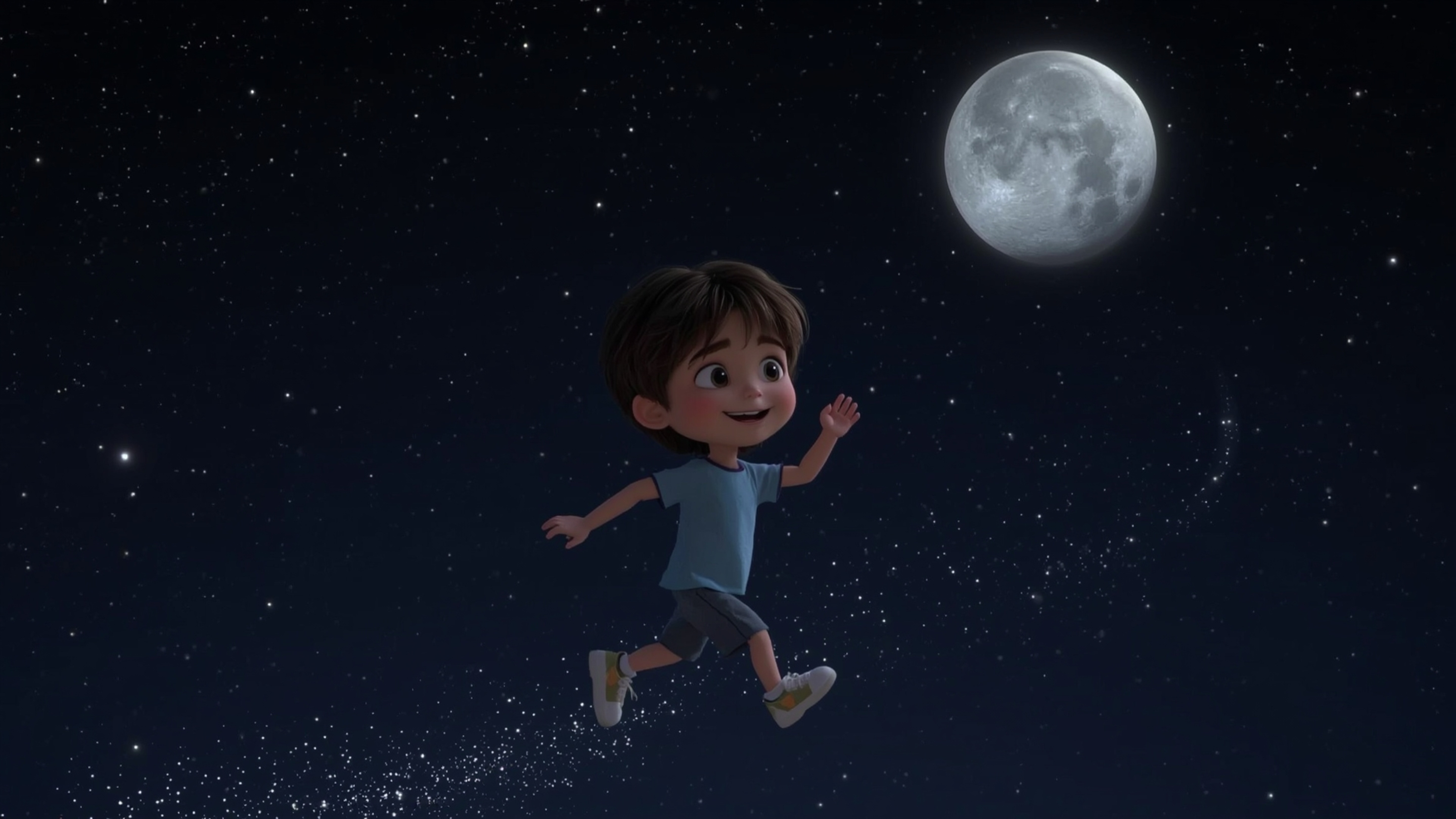 Experience the magic of a carefree journey in this cinematic photograph, infused with Pixar's signature warmth and whimsy. A