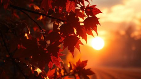 Experience the warmth and beauty of autumn in this grand, future-inspired scene.  Epic lens glow lighting illuminates a massi
