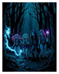 A group of friends, each possessing unique powers, embarks on a thrilling and unsettling journey through a dark, eerie forest