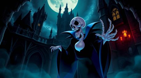 This image captures a classic Disney villain in their element, casting a spell within the confines of a dark and ancient cast