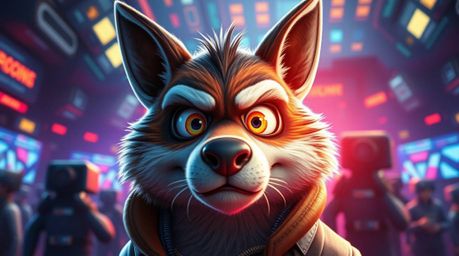 Experience an epic scene featuring a sarcastic animal sidekick brought to life with expressive eyes and rendered in bright, v
